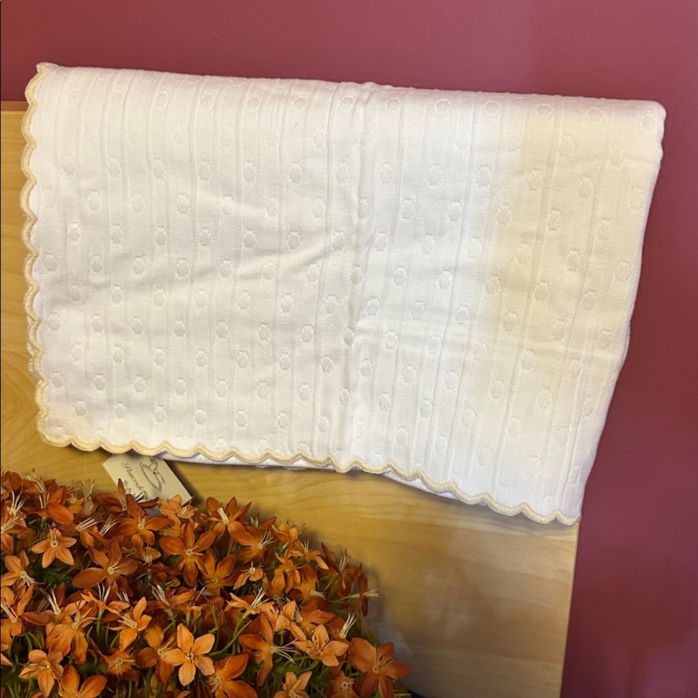 Peacock Alley baby blanket Scalloped Edge